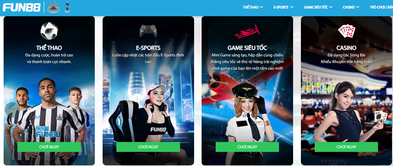 Đa dạng về trò chơi cá cược